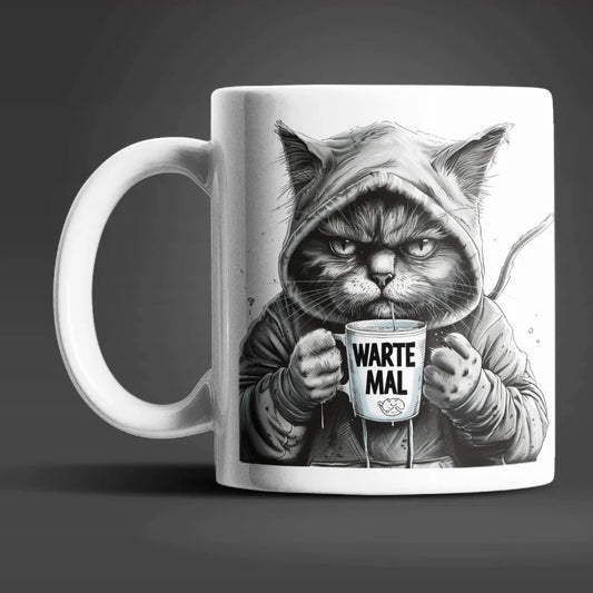 Katze im Hoodie witzige Keramik Kaffeetasse Teetasse Tasse Geschenke - WS-Trend.de