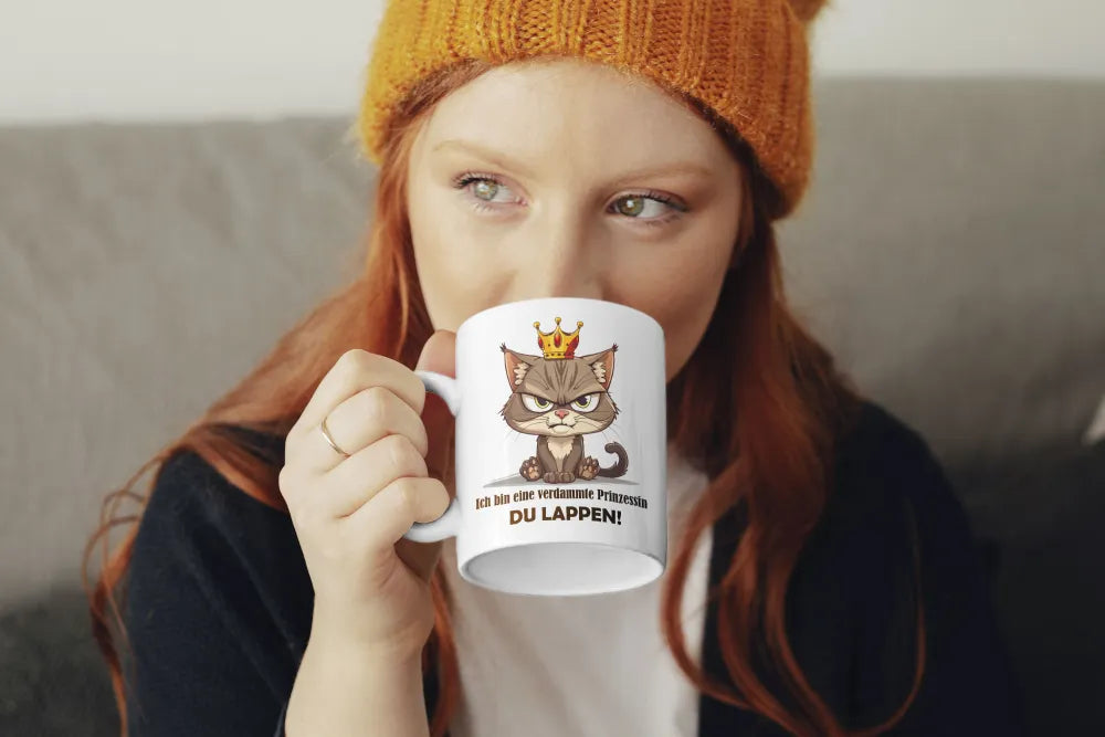 Katze Prinzessin witzige lustige Keramik Kaffeetasse Teetasse Tasse Geschenke - WS-Trend.de