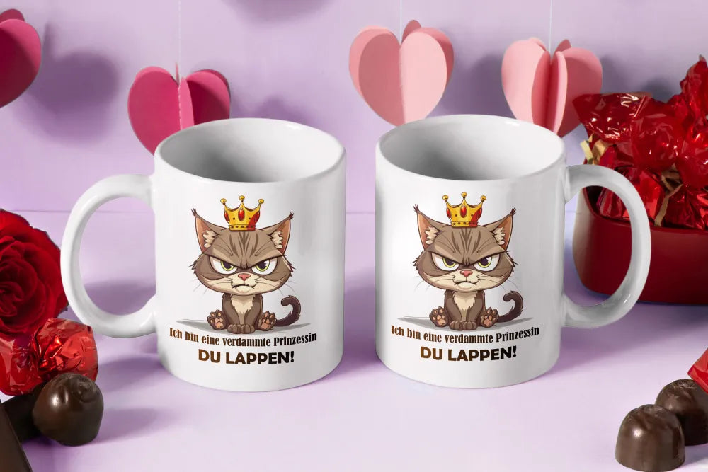 Katze Prinzessin witzige lustige Keramik Kaffeetasse Teetasse Tasse Geschenke - WS-Trend.de