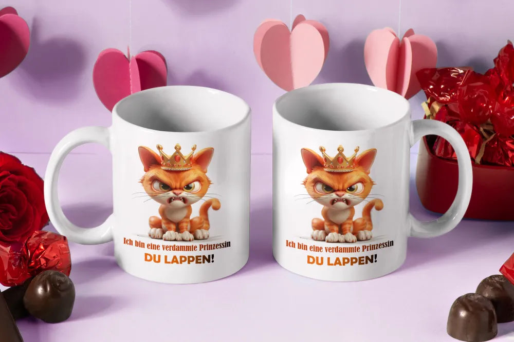 Katze Prinzessin witzige lustige Keramik Kaffeetasse Teetasse Tasse Geschenke - WS-Trend.de