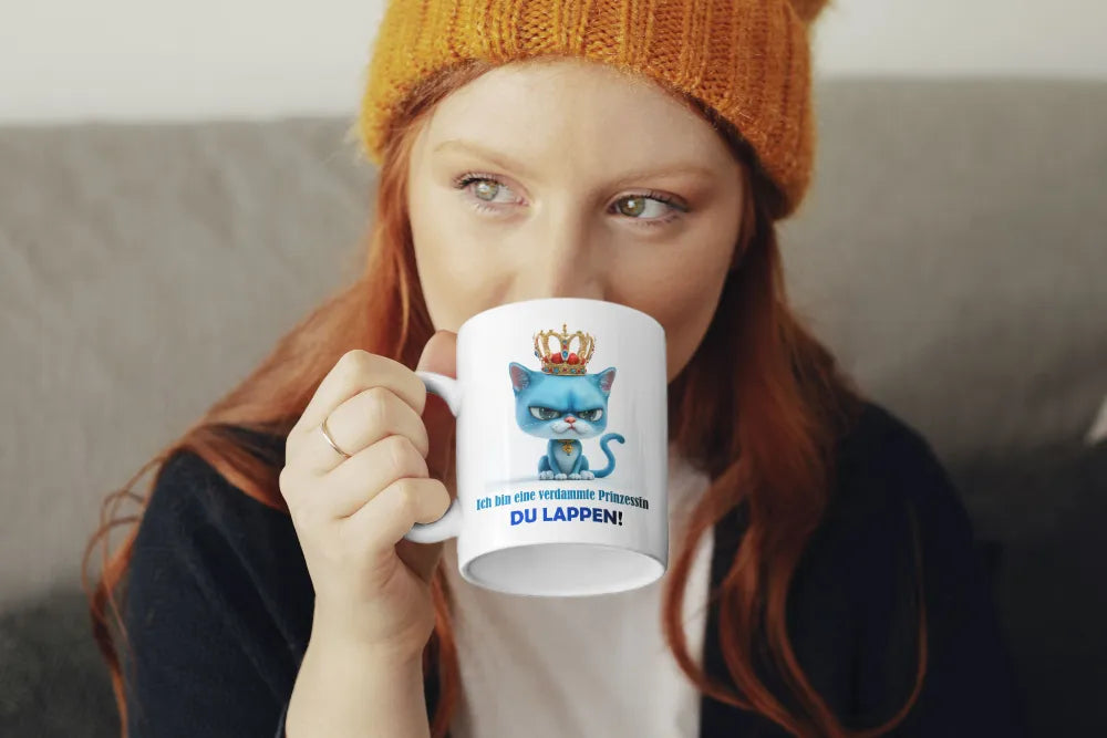 Katze Prinzessin witzige lustige Keramik Kaffeetasse Teetasse Tasse Geschenke - WS-Trend.de