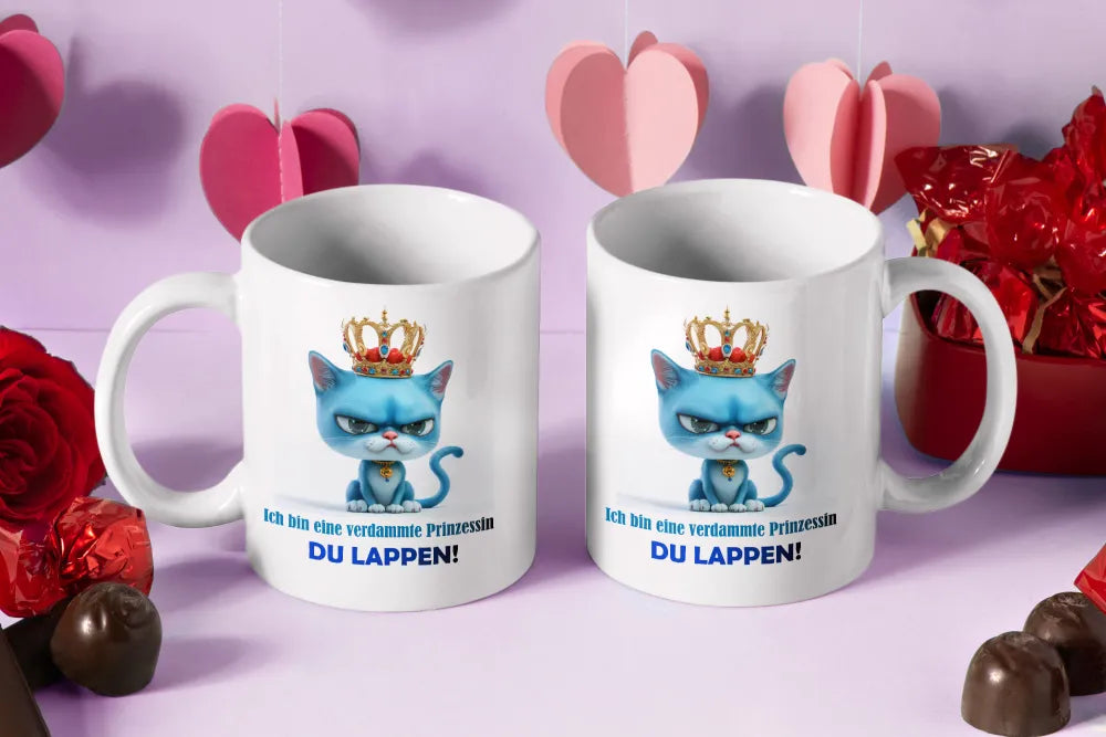 Katze Prinzessin witzige lustige Keramik Kaffeetasse Teetasse Tasse Geschenke - WS-Trend.de