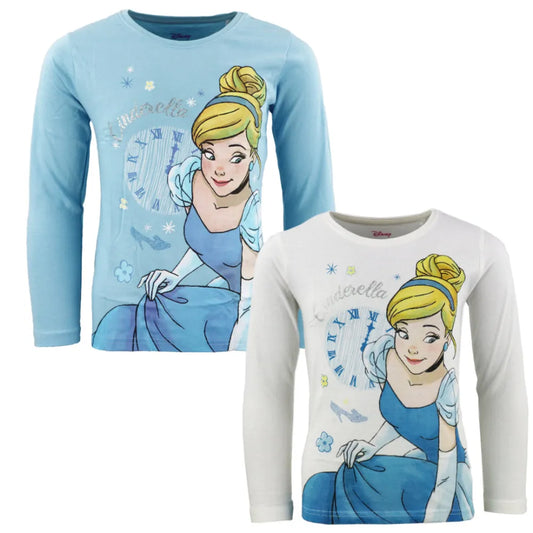 Disney Cinderella Kinder Mädchen langarm T-Shirt - WS-Trend.de - 98 bis 128 Baumwolle