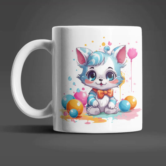 Süße Katze Kätzchen Kinder Teetasse Tasse Geschenkidee - WS-Trend.de Geschenk 330 ml