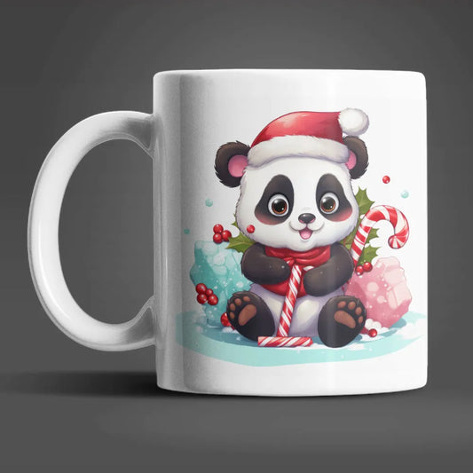 Süßer Weihnachten Panda Kaffeetasse Teetasse Tasse Geschenkidee Geschenk 330 ml - WS-Trend.de