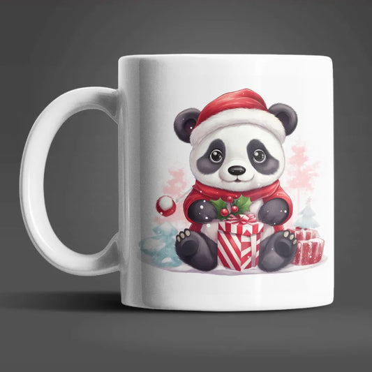 Süßer Weihnachten Panda Kaffeetasse Teetasse Tasse Geschenkidee Geschenk 330 ml - WS-Trend.de