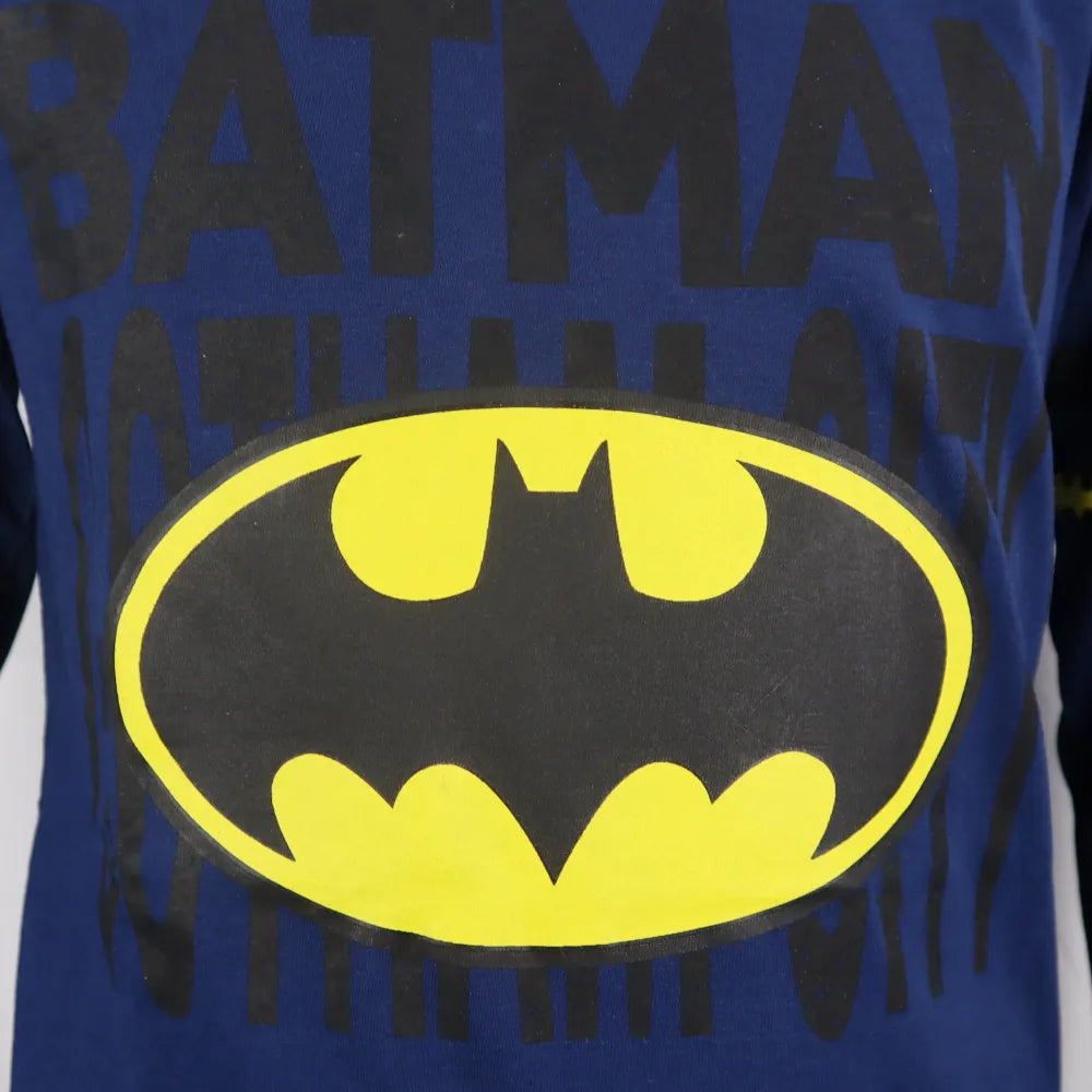 DC Comics Batman Kinder Jungen Langarm T Shirt Gr. 134 164 Blau Grau WS Trend