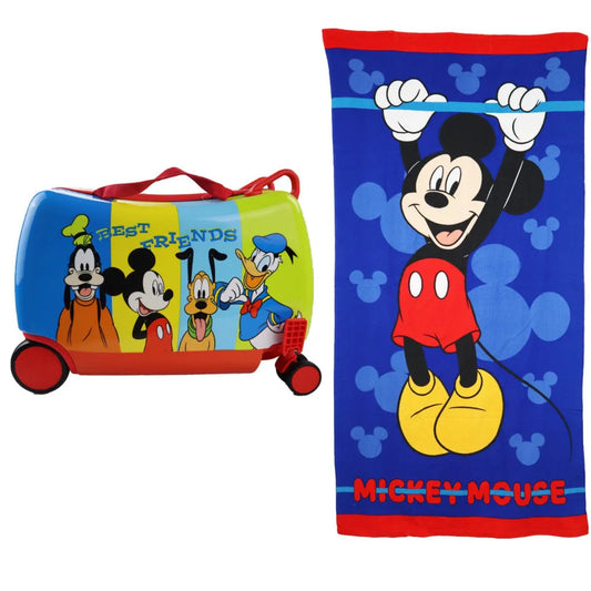 Disney Mickey Maus Ride-ON Set Kinder Trolley Koffer Reisekoffer plus Badetuch - WS-Trend.de