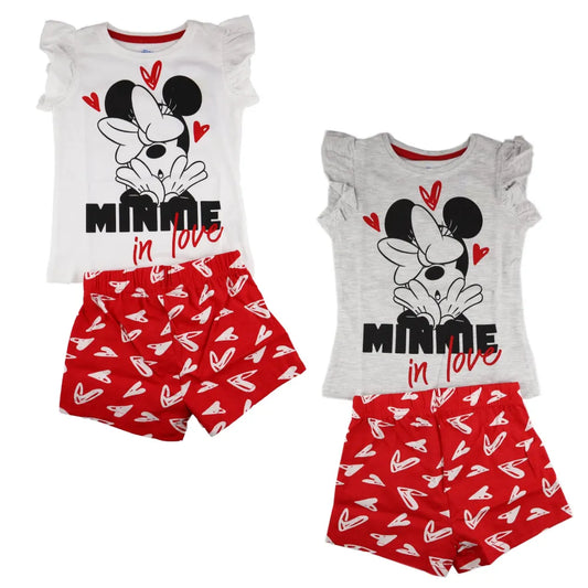 Disney Minnie Maus Kinder Pyjama - WS-Trend.de Mouse Schlafanzug kurz 98 - 128 Baumwolle