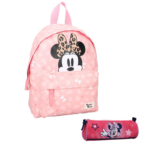 Disney Minnie Maus Kinder Rucksack mit Federmäppchen - WS-Trend.de Set und Etui Schultasche Backpack Tasche