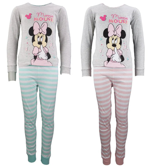 Disney Minnie Maus Kinder Schlafanzug Pyjama lang - WS-Trend.de Mädchen 104 - 134 Baumwolle