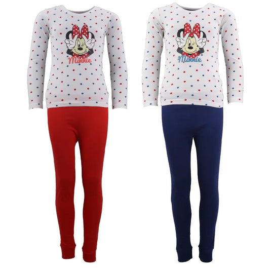 Disney Minnie Maus Kinder Schlafanzug Pyjama lang - WS-Trend.de 98-128 Baumwolle Mädchen