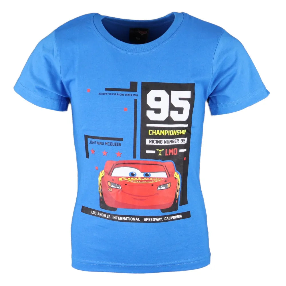 Disney Pixar Cars McQueen Kinder T-Shirt - WS-Trend.de Lightning Kurzarm Shirt 98 bis 128 Weiß Blau
