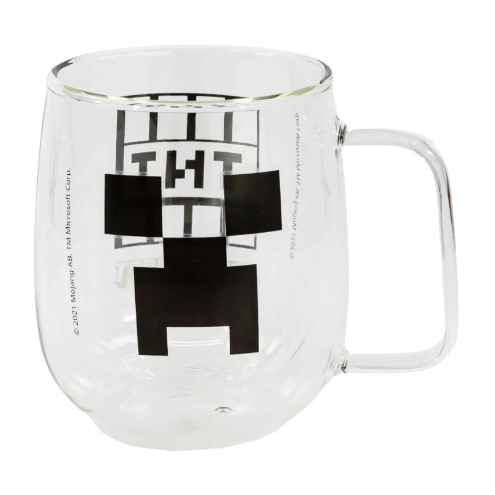 Minecraft Gamer Creeper TNT doppelwandige Kaffeetasse Teetasse Glastasse 290 ml - WS-Trend.de