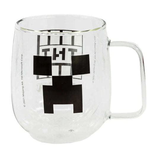 Minecraft Gamer Creeper TNT doppelwandige Kaffeetasse Teetasse Glastasse 290 ml - WS-Trend.de