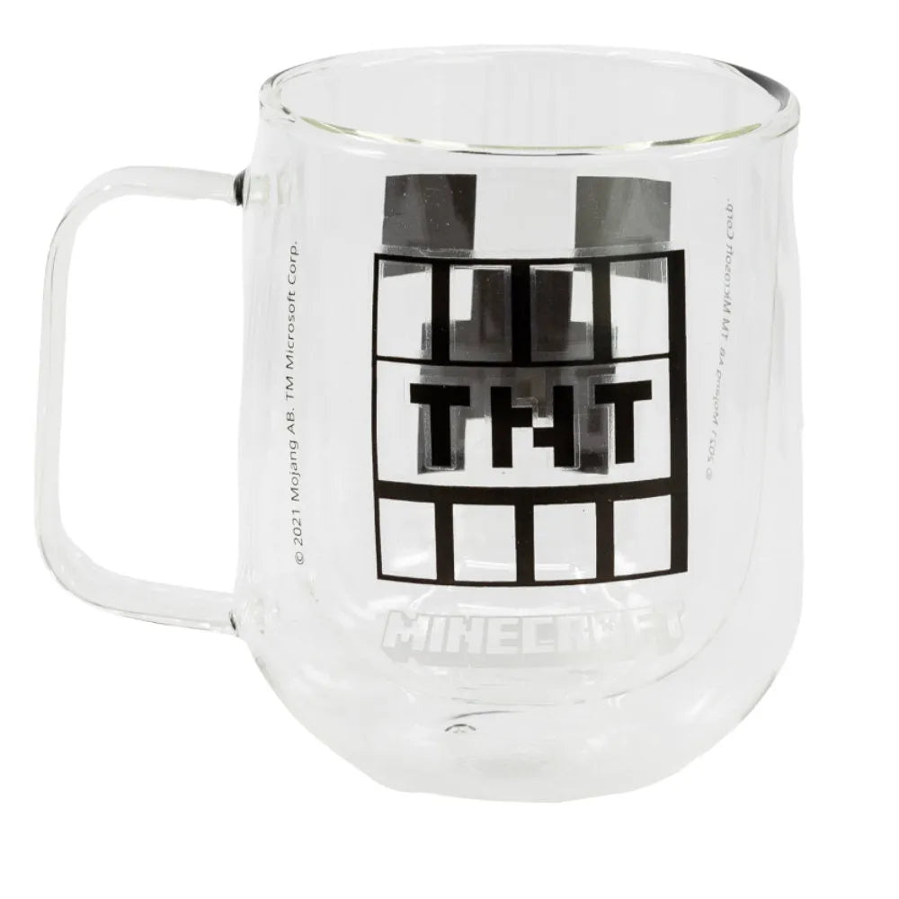 Minecraft Gamer Creeper TNT doppelwandige Kaffeetasse Teetasse Glastasse 290 ml - WS-Trend.de