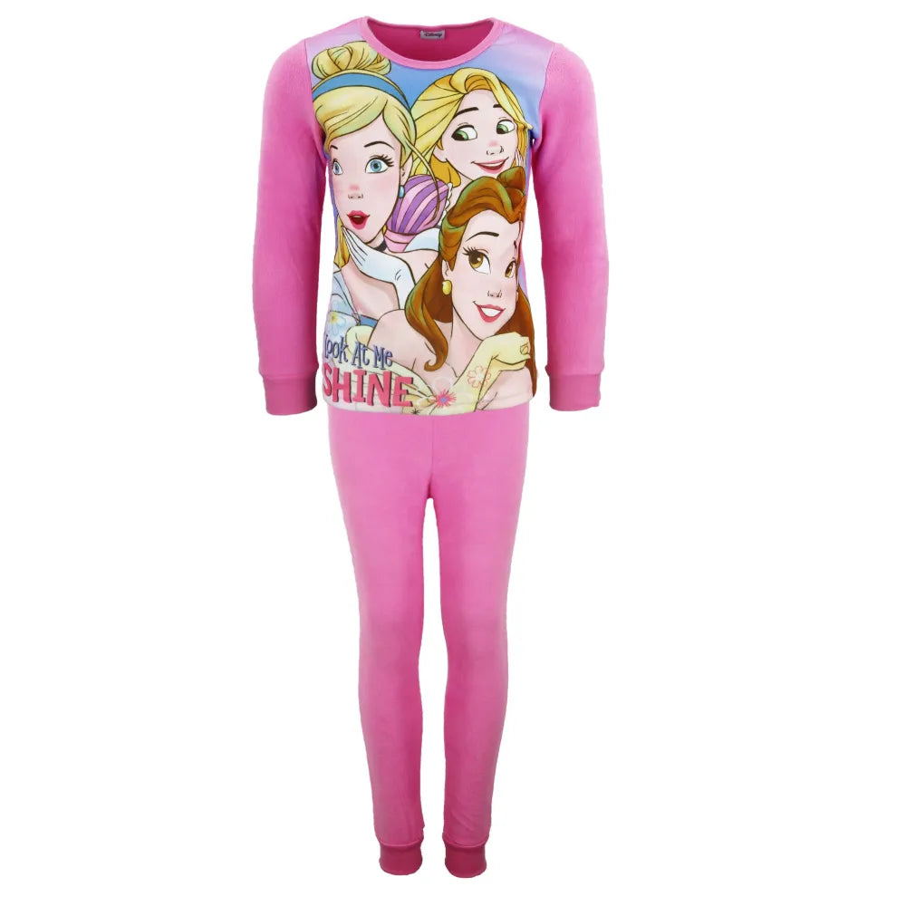 Disney Prinzessinnen Kinder Polar Fleece Schlafanzug Pyjama Hausanzug - WS-Trend.de 92-128