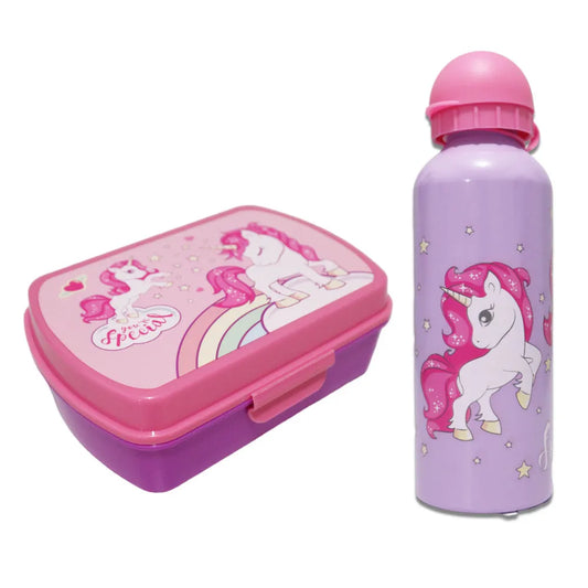 Sweet Einhorn Unicorn 2tlg. Lunch Set Brotdose plus Trinkflasche 500 ml - WS-Trend.de