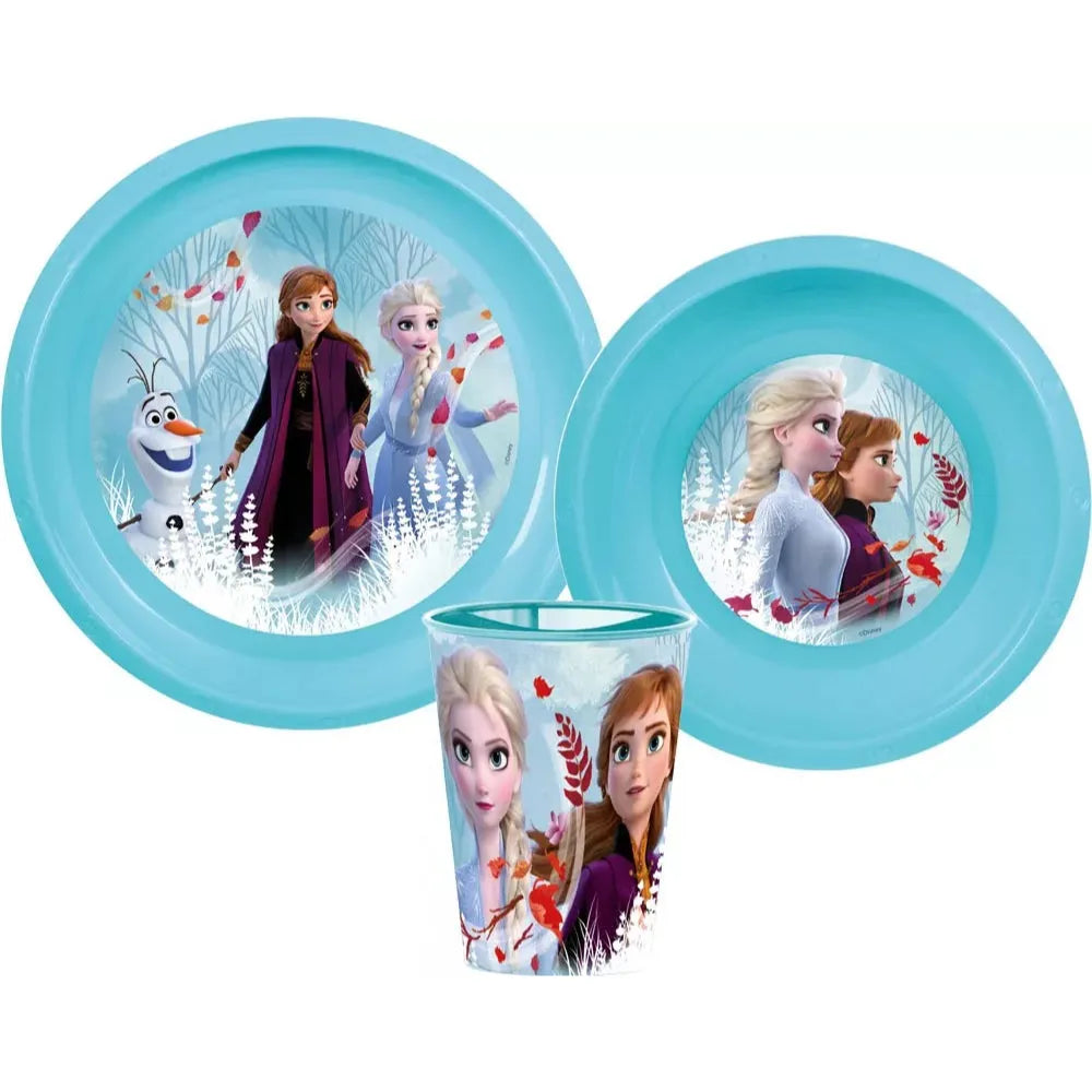 Disney Die Eiskönigin Elsa Kinder Geschirr-Set 3 teilig Becher Teller Schüssel - WS-Trend.de