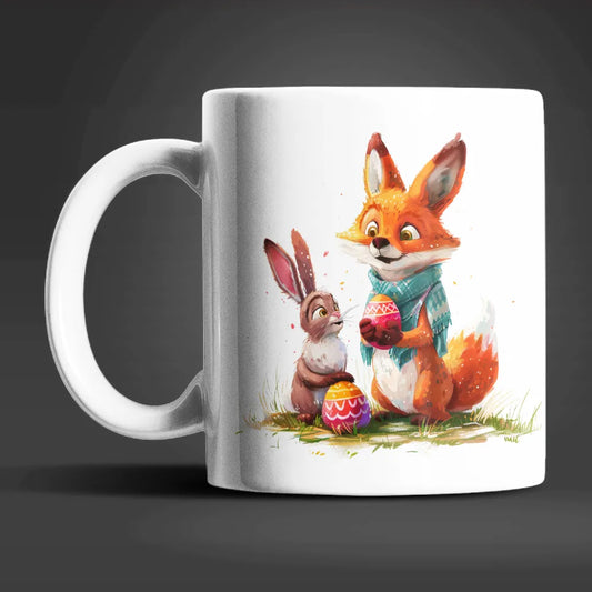 Ostern Fuchs und Hase Ostereier Kaffeetasse Teetasse Tasse Geschenkidee 330 ml - WS-Trend.de