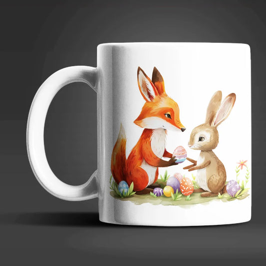 Ostern Fuchs und Hase Ostereier Kaffeetasse Teetasse Tasse Geschenkidee 330 ml - WS-Trend.de