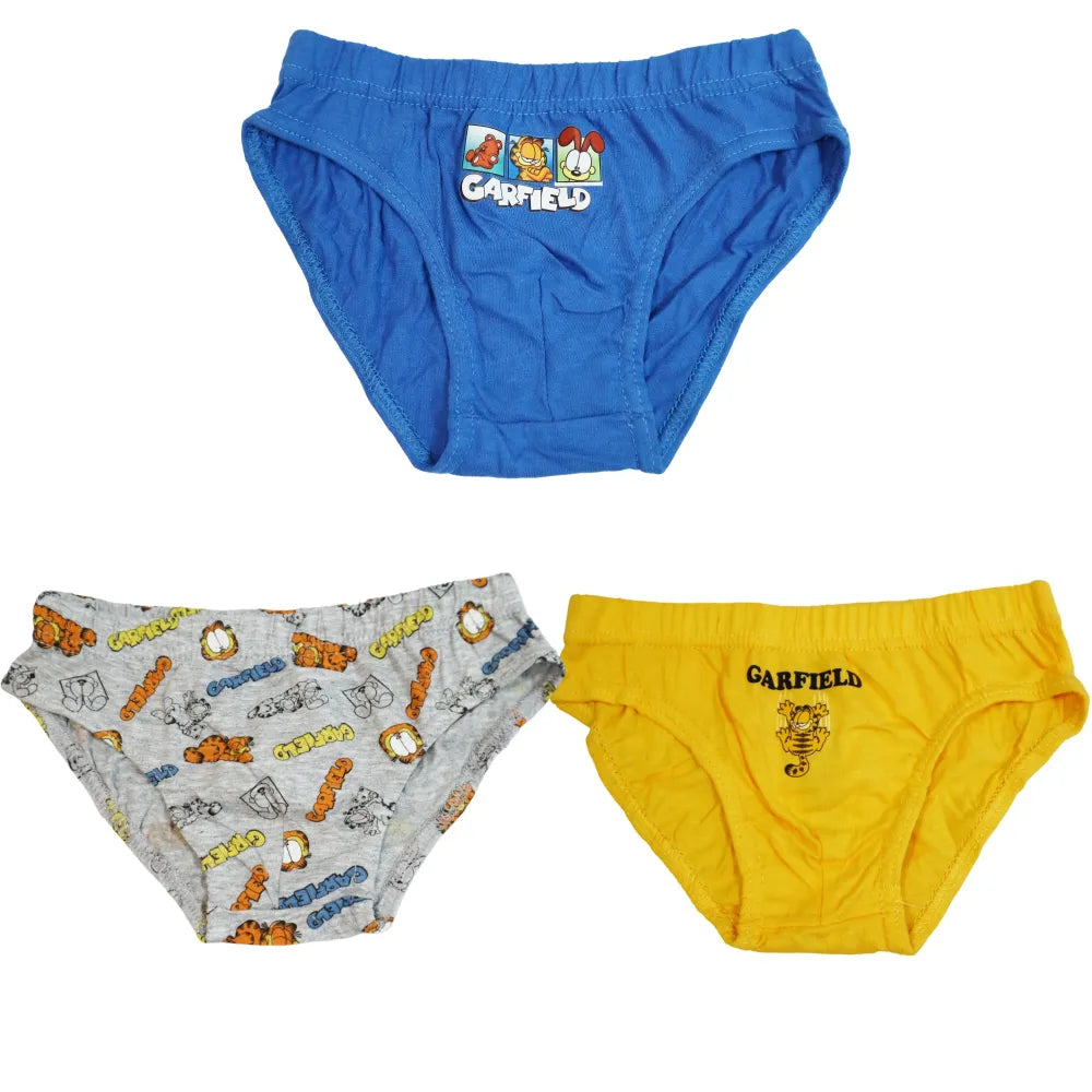 Garfield 3er Pack Slips Kinder Jungen Unterwäsche Unterhosen - WS-Trend.de 100% Baumwolle