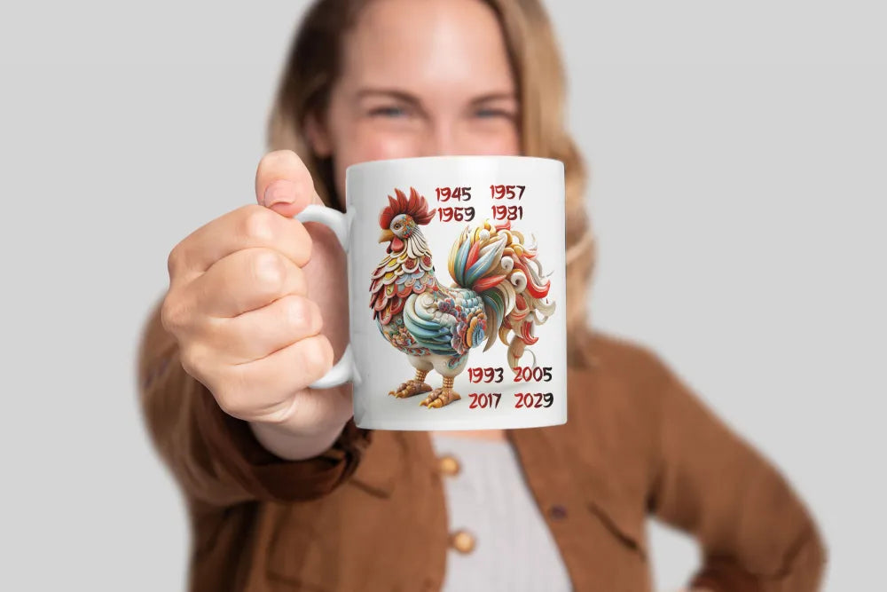 Hahn Chinesisches Jahres Sternzeichen Tasse Kaffeetasse Teetasse Geschenkidee - WS-Trend.de