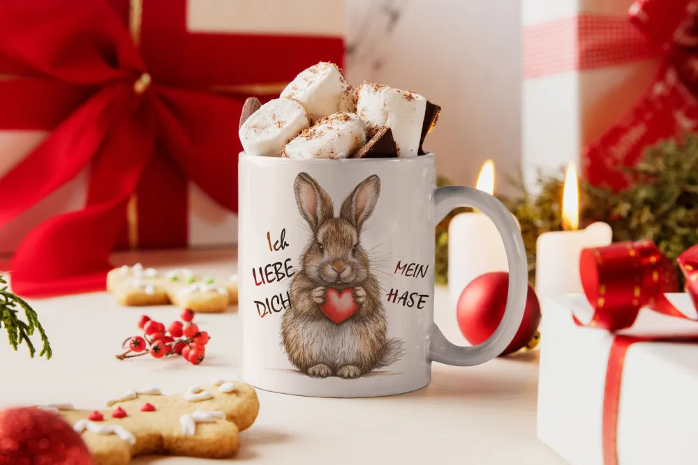 Hase Bunny Ich Liebe Dich Valentinstag Kaffeetasse Teetasse Tasse Geschenkidee - WS-Trend.de