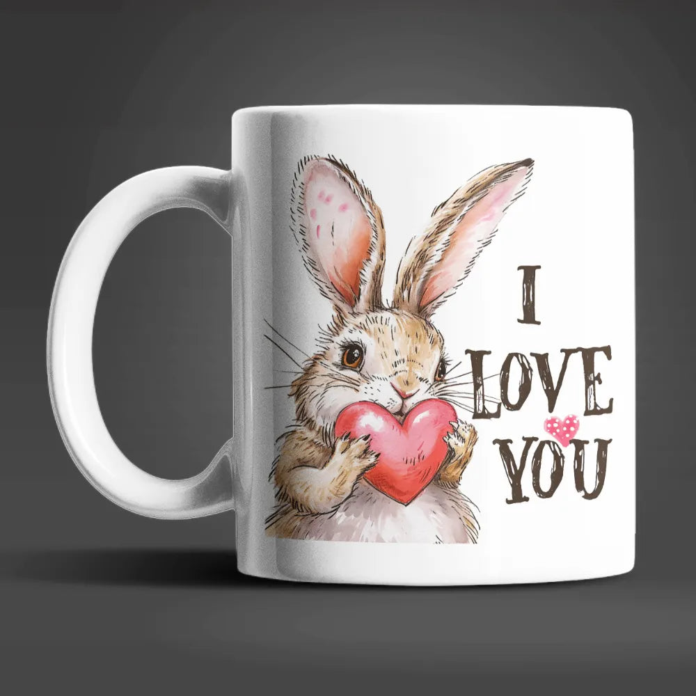 Hase Bunny I Love You Valentinstag Kaffeetasse Teetasse Tasse Geschenkidee - WS-Trend.de