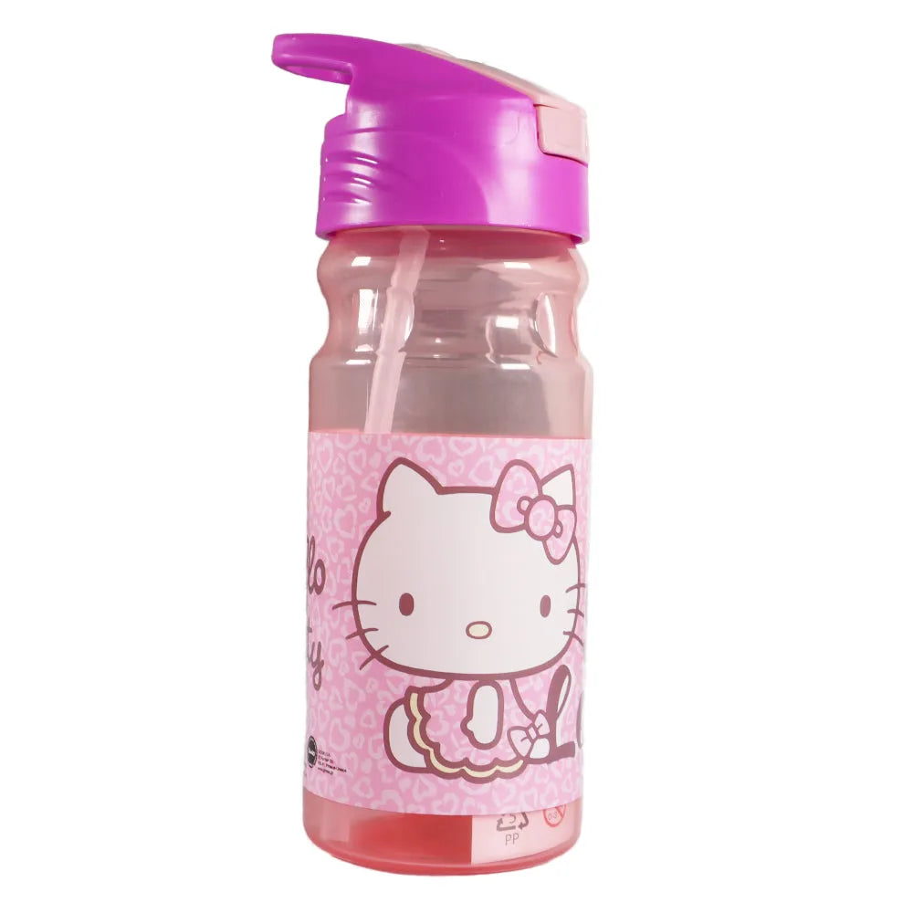 Hello Kitty Kinder Wasserflasche Trinkflasche Flasche 500 ml Tragegriff und Halm - WS-Trend.de