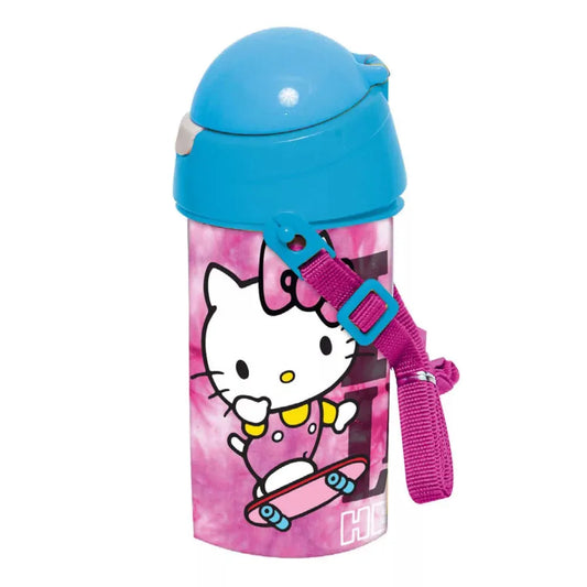 Hello Kitty Kinder Wasserflasche Flasche mit Trinkhalm Gurt 500 ml - WS-Trend.de