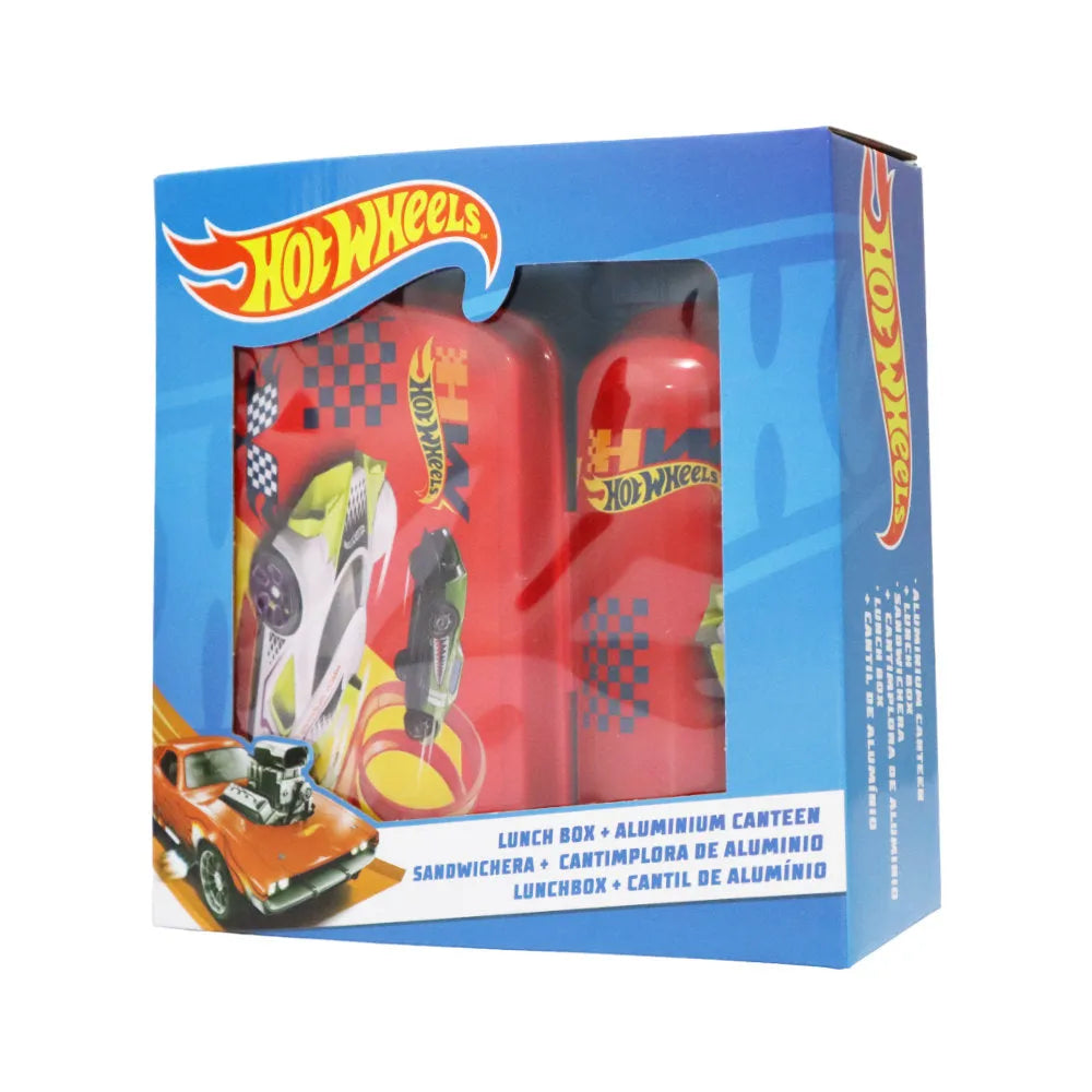 Hot Wheels Racing 2 tlg Lunch Set Brotdose Alu Trinkflasche 500 ml Geschenk - WS-Trend.de