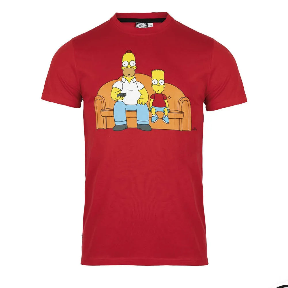 The Simpsons Homer Bart Herren kurzarm T-Shirt Shirt - WS-Trend.de Rot Größe S-XXL