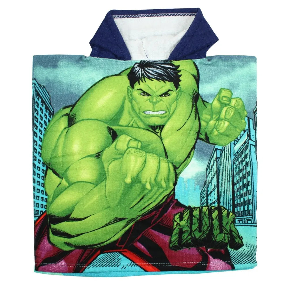 Marvel Avengers Hulk Iron Man Kinder Mikrofaser Poncho Badeponcho mit Kapuze - WS-Trend.de