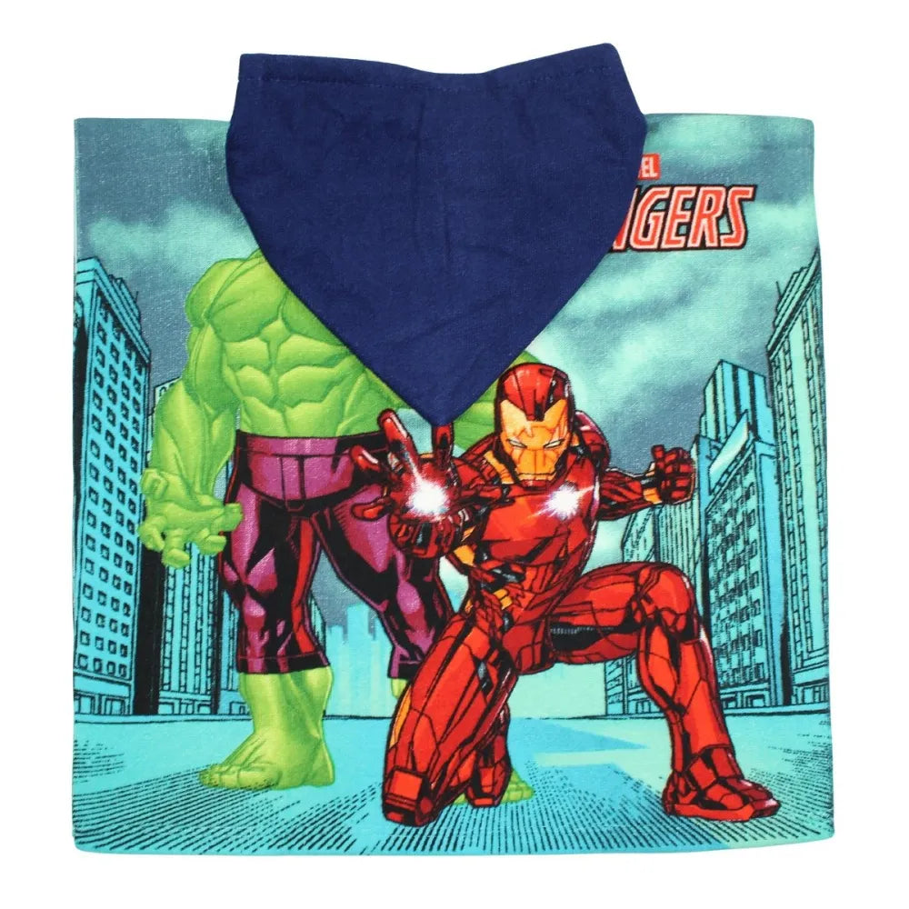 Marvel Avengers Hulk Iron Man Kinder Mikrofaser Poncho Badeponcho mit Kapuze - WS-Trend.de