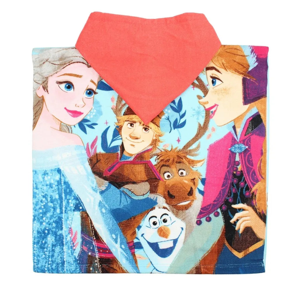 Disney Die Eiskönigin Anna Elsa Olaf Sven Kinder Mikrofaser Poncho Badeponcho - WS-Trend.de