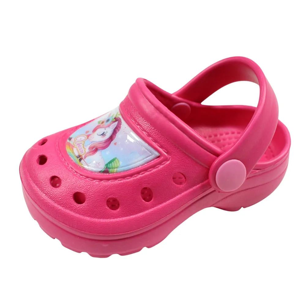 Süßes Einhorn Unicorn Kinder Clogs Sandalen - WS-Trend.de Badeschuhe Latschen 22-33 Pink