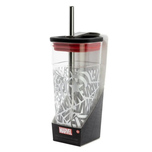 Marvel Avengers Trinkbecher Becher mit Edelstahl Trinkhalm 540 ml - WS-Trend.de