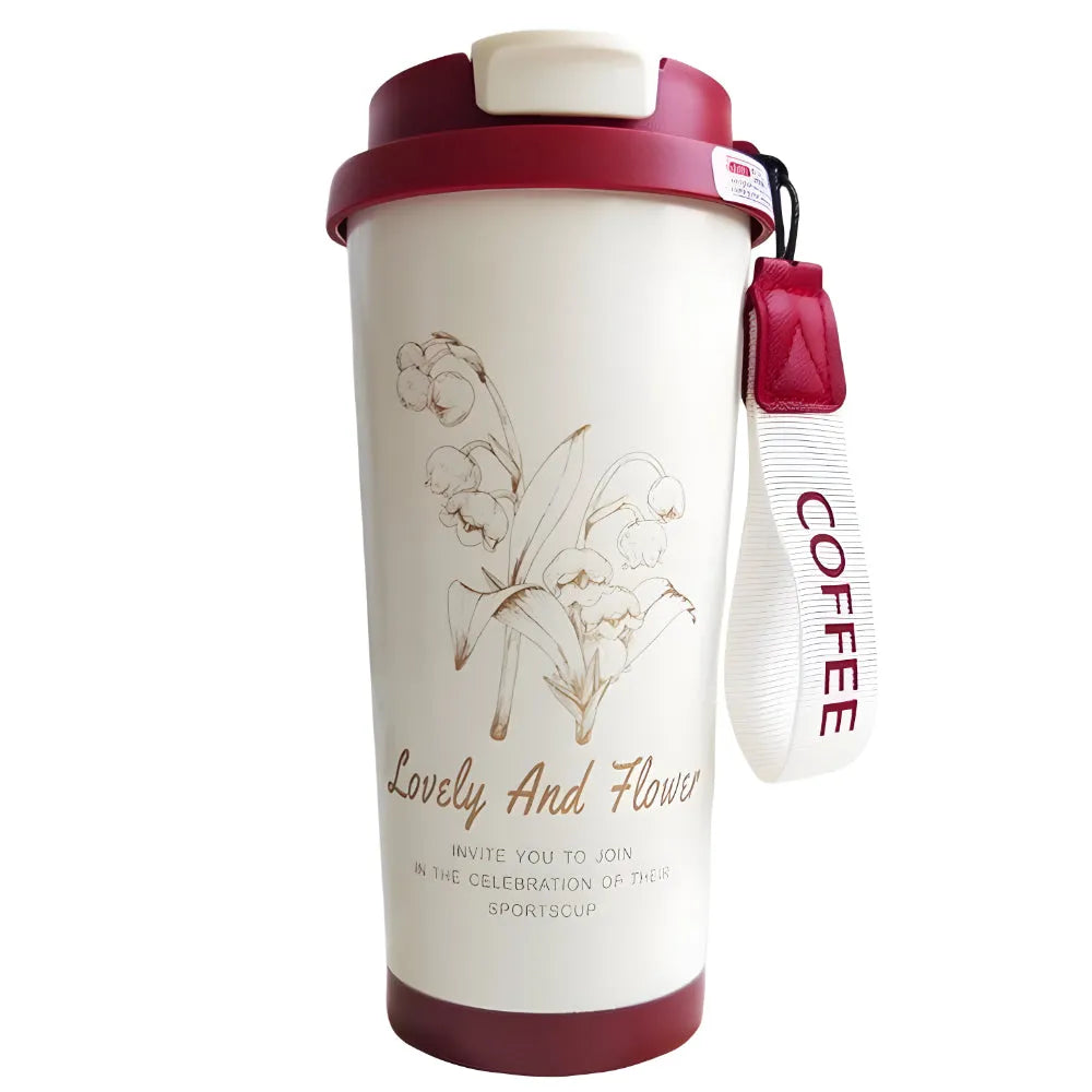 Lovely and Flower Isolierter Kaffeebecher Thermobecher Becher To-Go 550 ml - WS-Trend.de