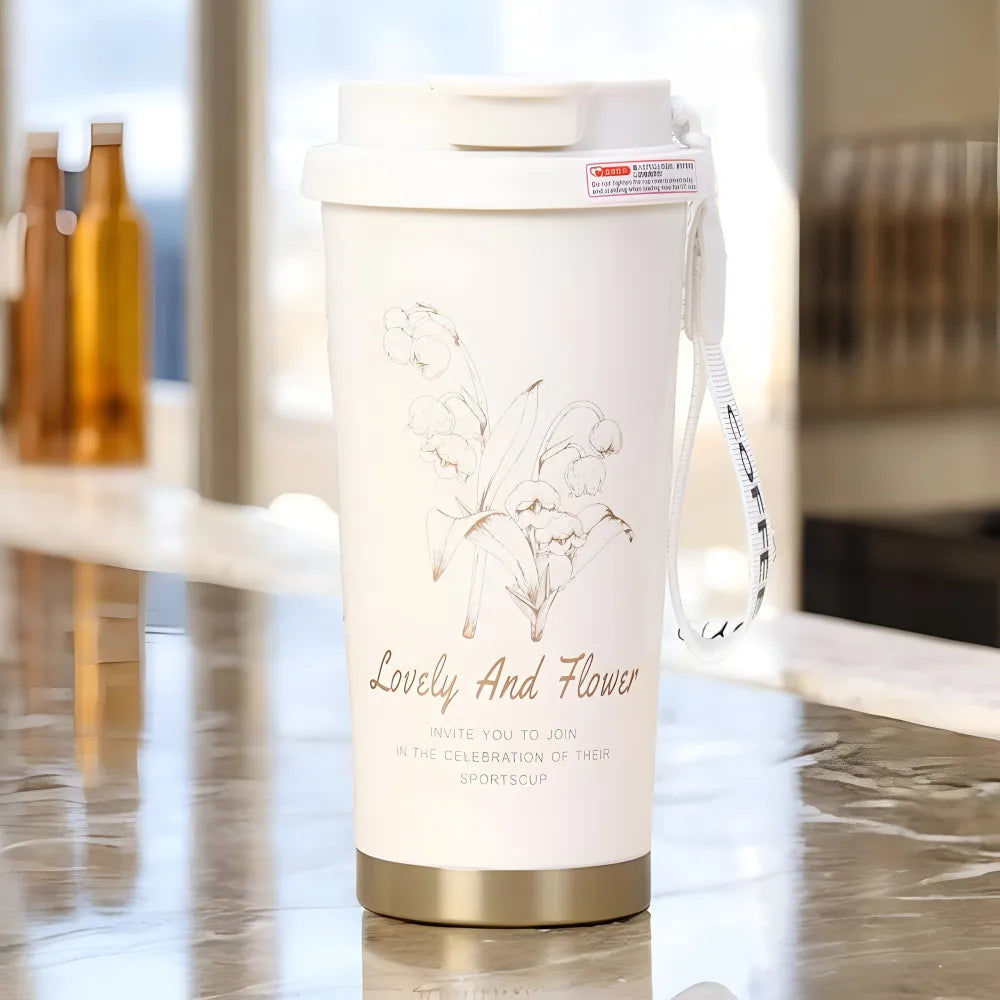 Lovely and Flower Isolierter Kaffeebecher Thermobecher Becher To-Go 550 ml - WS-Trend.de