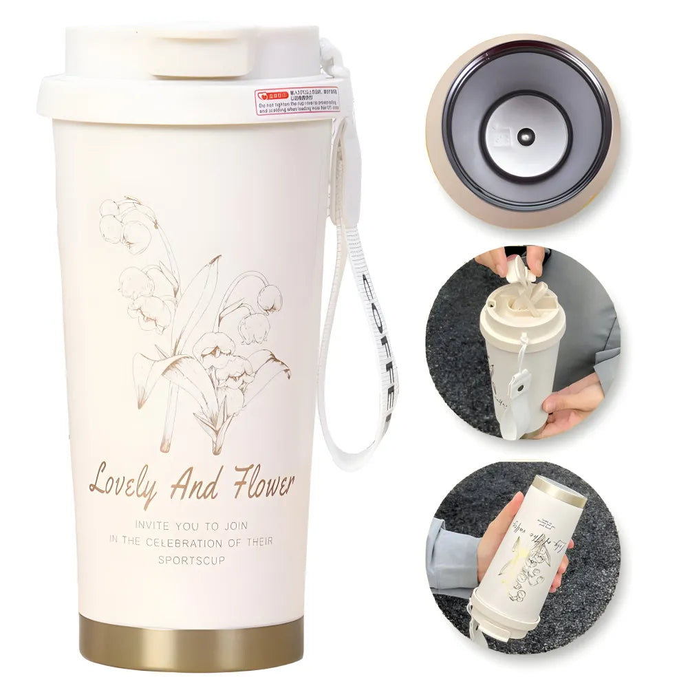 Lovely and Flower Isolierter Kaffeebecher Thermobecher Becher To-Go 550 ml - WS-Trend.de