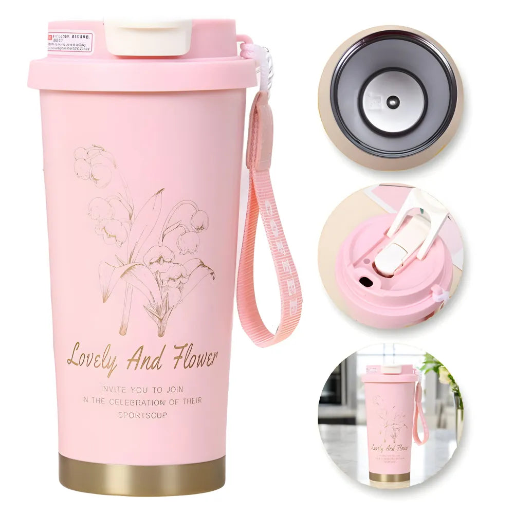 Lovely and Flower Isolierter Kaffeebecher Thermobecher Becher To-Go 550 ml - WS-Trend.de