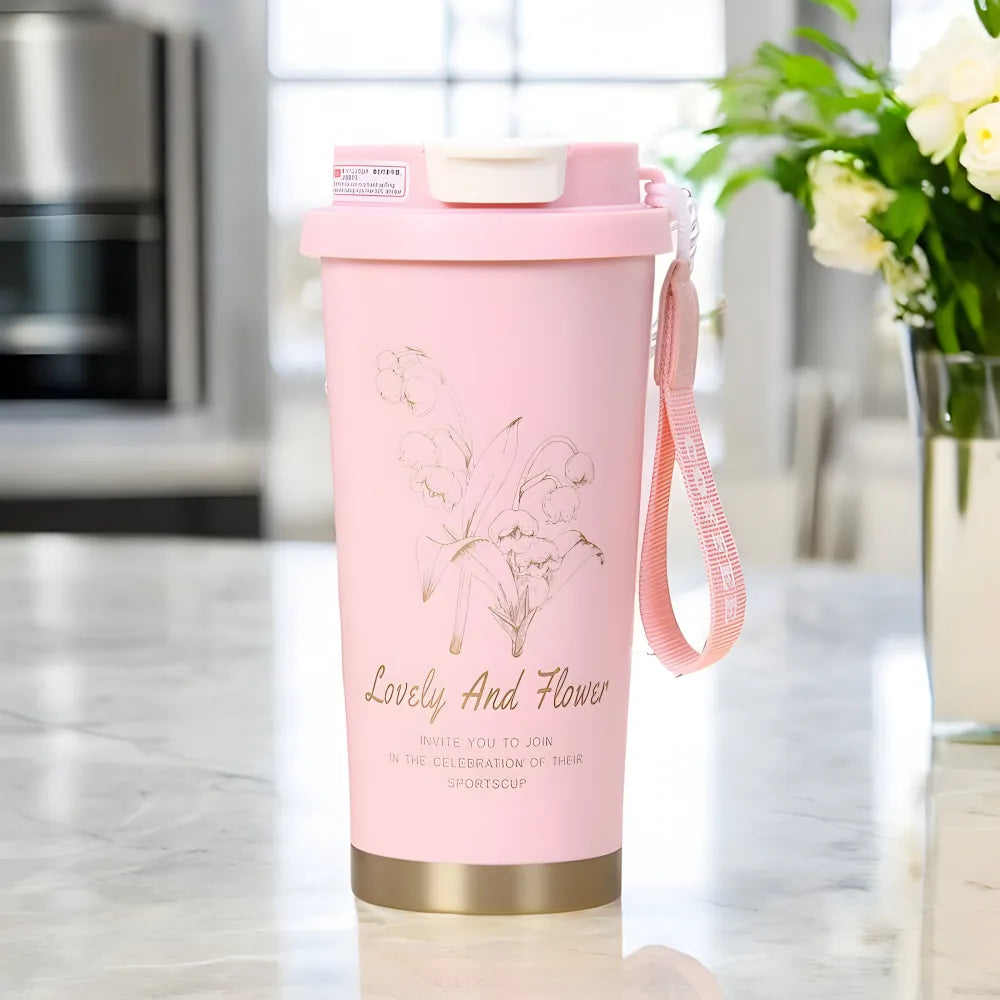 Lovely and Flower Isolierter Kaffeebecher Thermobecher Becher To-Go 550 ml - WS-Trend.de