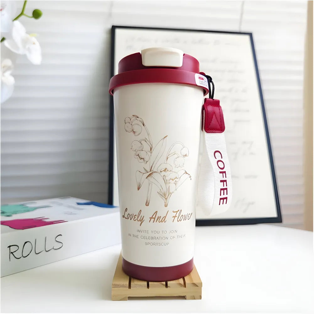 Lovely and Flower Isolierter Kaffeebecher Thermobecher Becher To-Go 550 ml - WS-Trend.de