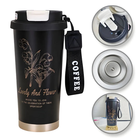 Lovely and Flower Isolierter Kaffeebecher Thermobecher Becher To-Go 550 ml - WS-Trend.de