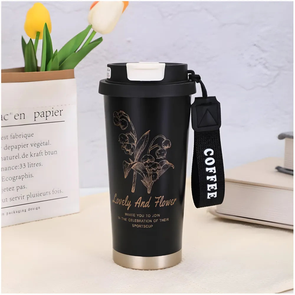 Lovely and Flower Isolierter Kaffeebecher Thermobecher Becher To-Go 550 ml - WS-Trend.de