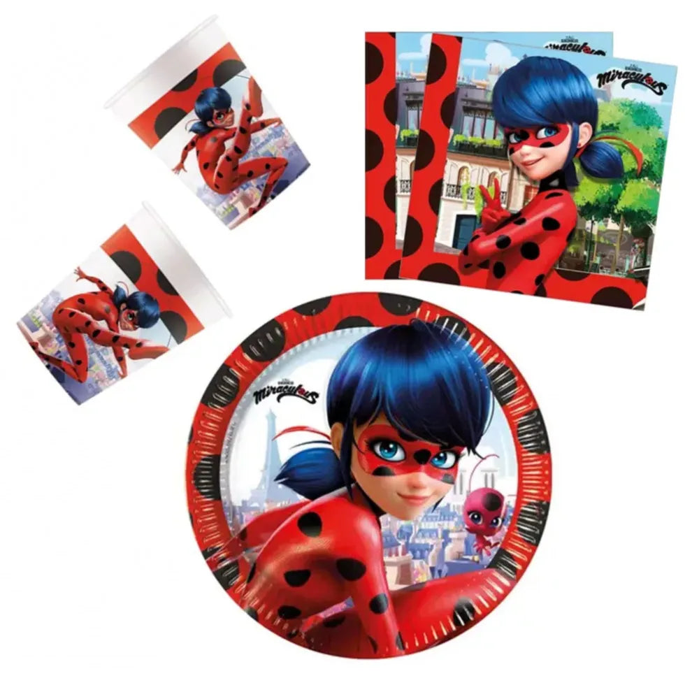 Miraculous Ladybug Geburtstag Deko Set 36tlg.Geschirr Partyset Kindergeburtstag - WS-Trend.de