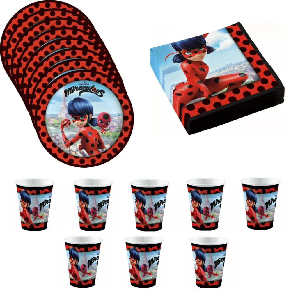 Miraculous Ladybug Partyset Deko Set 36tlg. - WS-Trend.de Geburtstag 36tlg.Geschirr