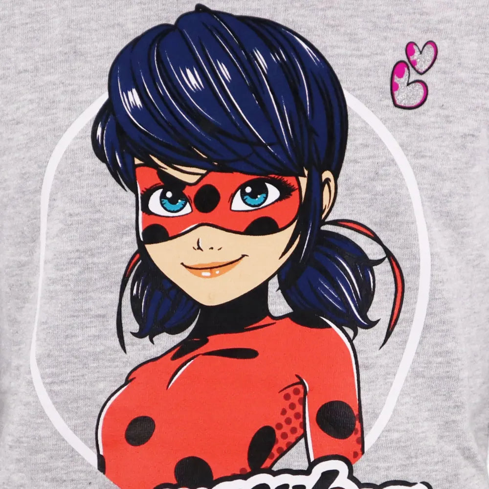 Miraculous Ladybug und Tikki Kinder Fleece Pullover Sweater - WS-Trend.de Grau 110 -140