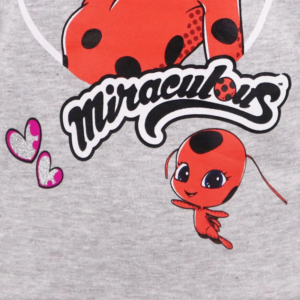 Miraculous Ladybug und Tikki Kinder Fleece Pullover Sweater - WS-Trend.de Grau 110 -140